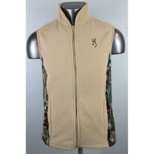 Mens Browning Vest Hunting Fishing Outdoors Brown Camo‎ Size S Polyester Fleece